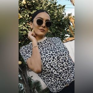 Casual Leopard Print Loose T-shirt Trendy S chic outfit soft comfortable daily